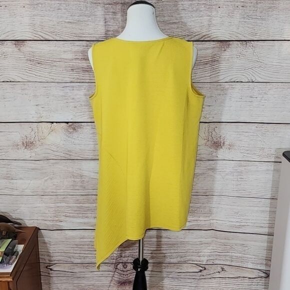 NWT Alfani Yellow Asymmetrical Sleeveless Top Size 1X - Picture 7 of 16